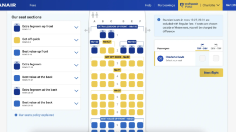 ryanair sedenie v lietadle