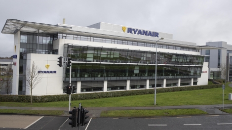 The Ryanair headquarters at Airside Business Park in Swords, in Dublin, Ireland. Staff at Ryanair who were tested for Covid-19 have raised concerns over the manner in which an outbreak of the virus at the airlines headquarters was handled. Issue date: Sunday February 7, 2021. PA Photo. See PA story IRISH Coronavirus. Photo credit should read: Brian Lawless/PA Wire