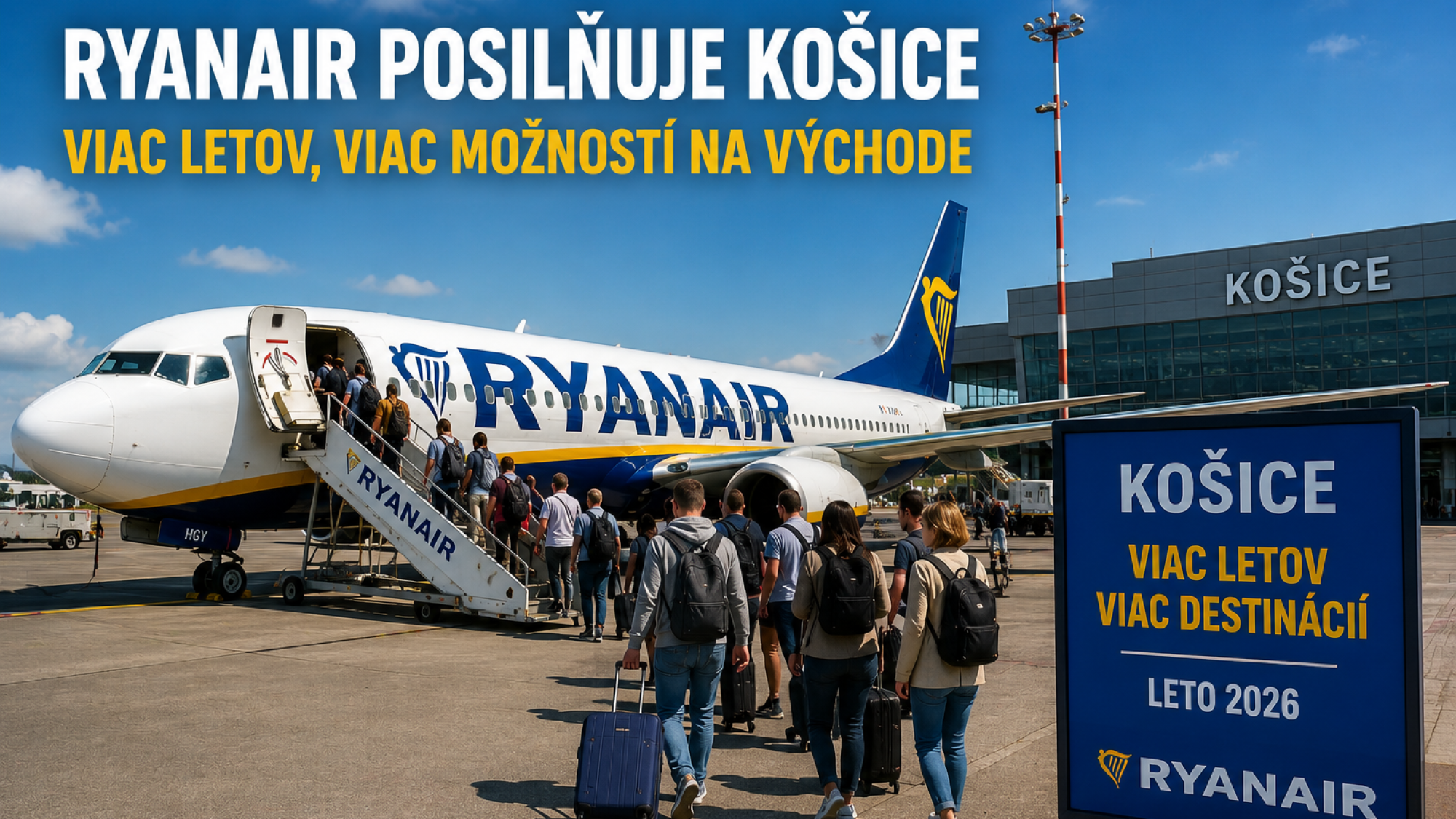 Ryanair posilňuje Košice: východ Slovenska má konečne viac možností lietania